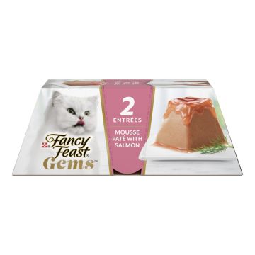 Gems Mousse Pate With Salmon and Halo of Savory Gravy Cat Food