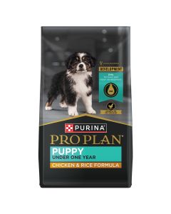 Bag of Purina Pro Plan Puppy chicken and rice dry dog food
