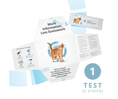A single Petivity at home kidney health testing kit for cats.